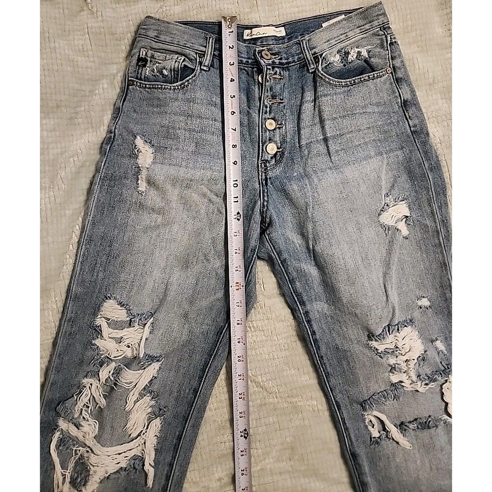KanCan Wideleg Button Fly Distressed Jeans Size 28
